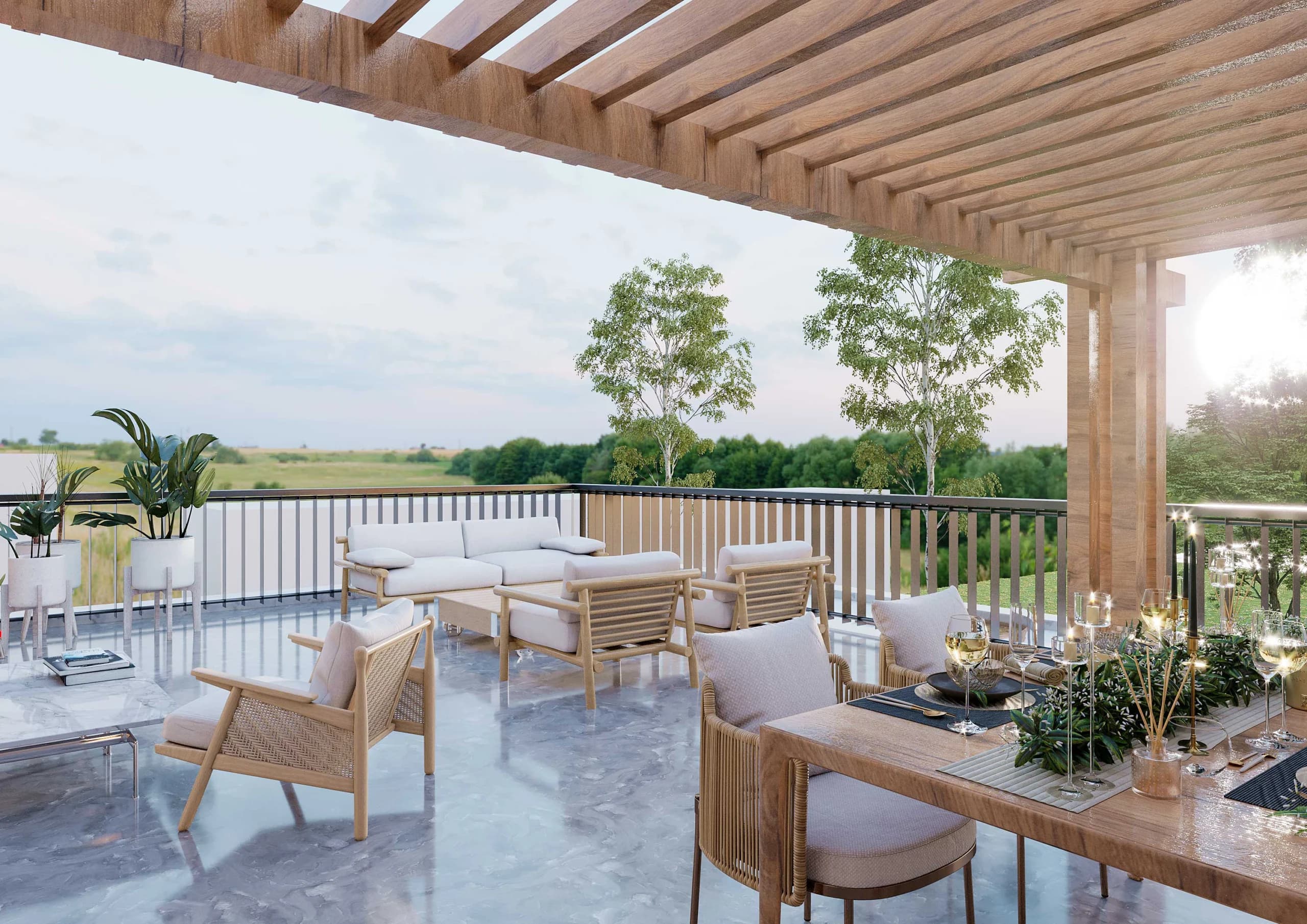 TK 77 Residence 2+1 balkonlu örnek daire iç mekânı